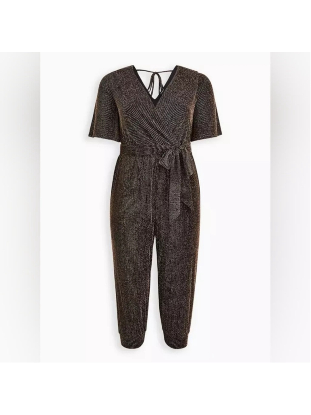 TORRID Glitter Knit Surplice Jumpsuit Size 12 NWT